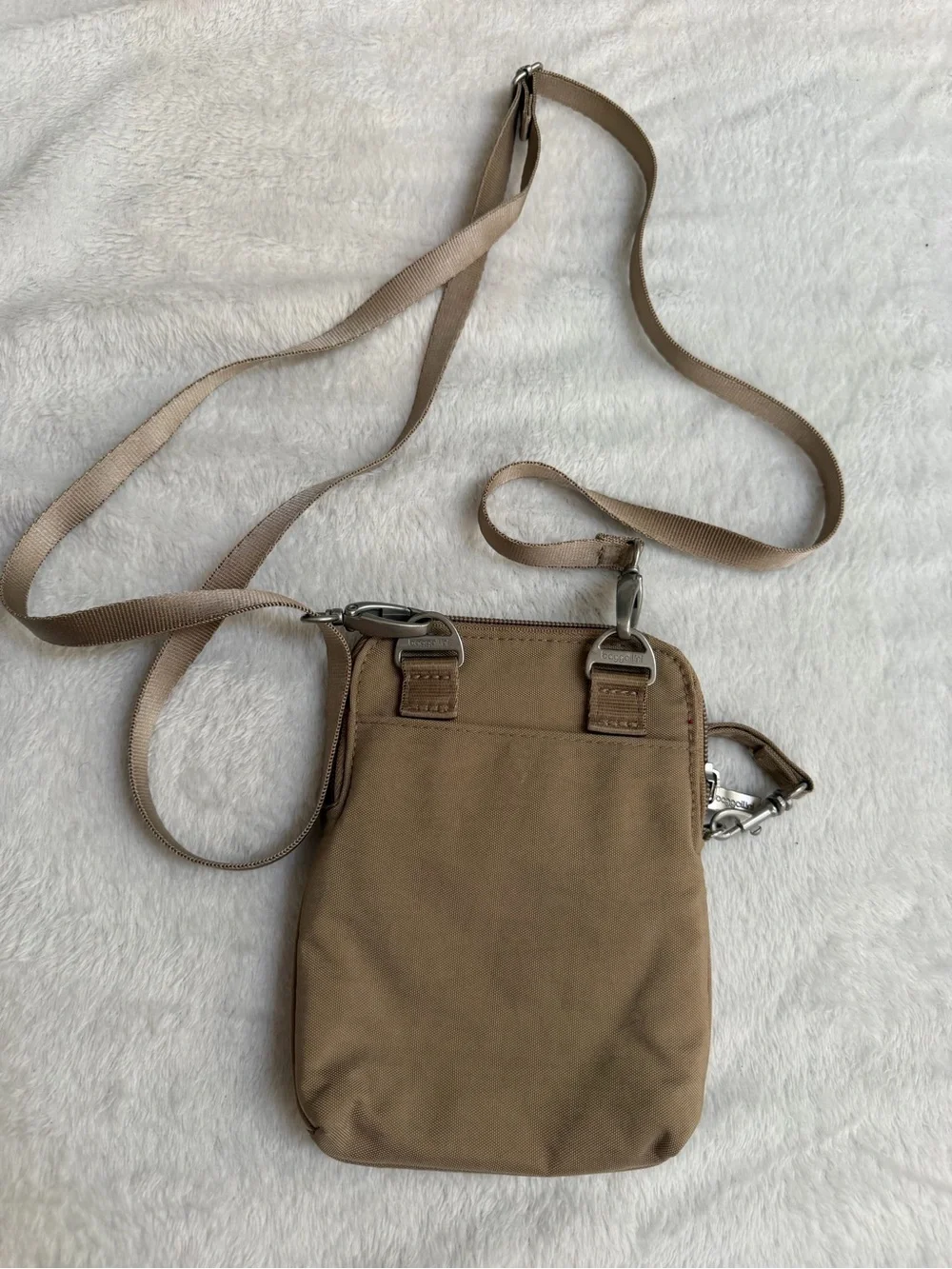 Baggallini Taupe RFID Convertible Crossbody Wristlet Phone Bag